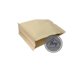 Side Seal Gusset Bag Pull Tab Zip Lock Kraft w/ Coffee Valve