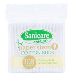 Sanicare Cotton Buds Paper Stem 108 pcs