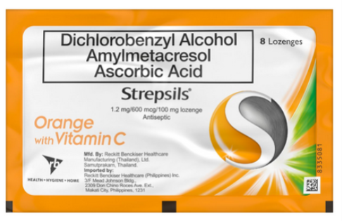 Strepsils (Dichlorobenzyl Alcohol + Amylmtacresol + Ascorbic Acid)
