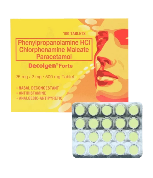 Decolgen Forte (Phenylpropanolamine HCl+Chlorphenamine Maleate+Paracetamol)