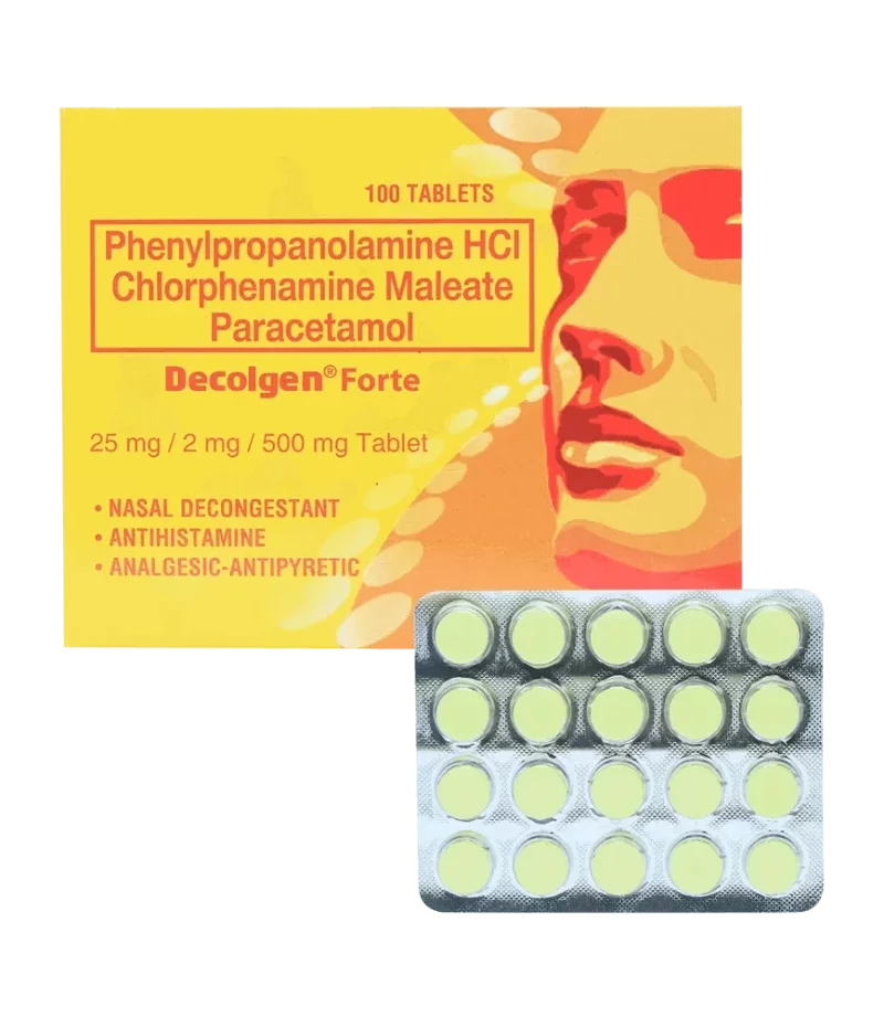 Decolgen Forte (Phenylpropanolamine HCl+Chlorphenamine Maleate+Paracetamol)