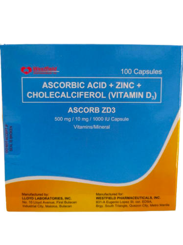 Ascorb ZD3 (Ascorbic Acid + Zinc + Cholecalciferol ( Vitamin D3 )