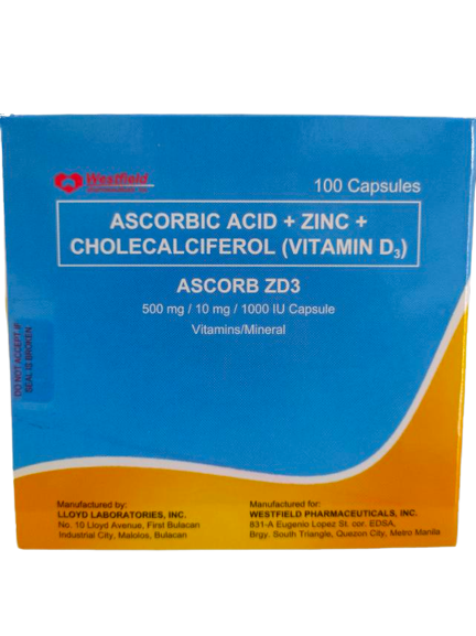 Ascorb ZD3 (Ascorbic Acid + Zinc + Cholecalciferol ( Vitamin D3 )