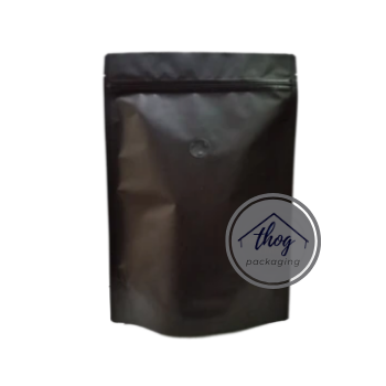 Stand Up Pouch Zip Lock Aluminum Matte Color w/ Coffee Valve