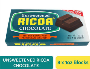 Ricoa Unsweetend Chocolate Bar