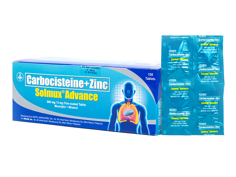 Solmux Advance (Carbocisteine + Zinc) – The House Of Goodies